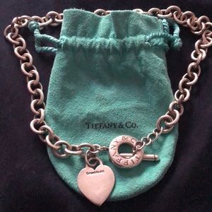 Tiffany & Co. silver blank heart necklace